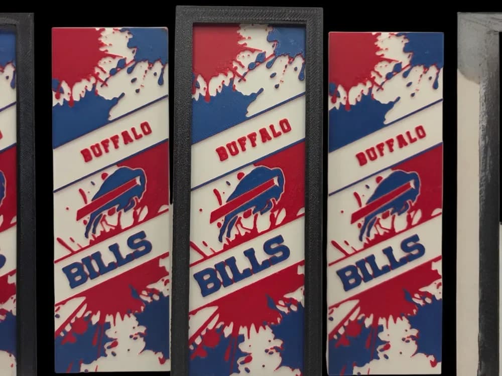 Buffalo Bills 50 x 150mm Bookmark by MythicHue's HueForge model: Buffalo Bills 50 x 150mm Bookmark by MythicHue's