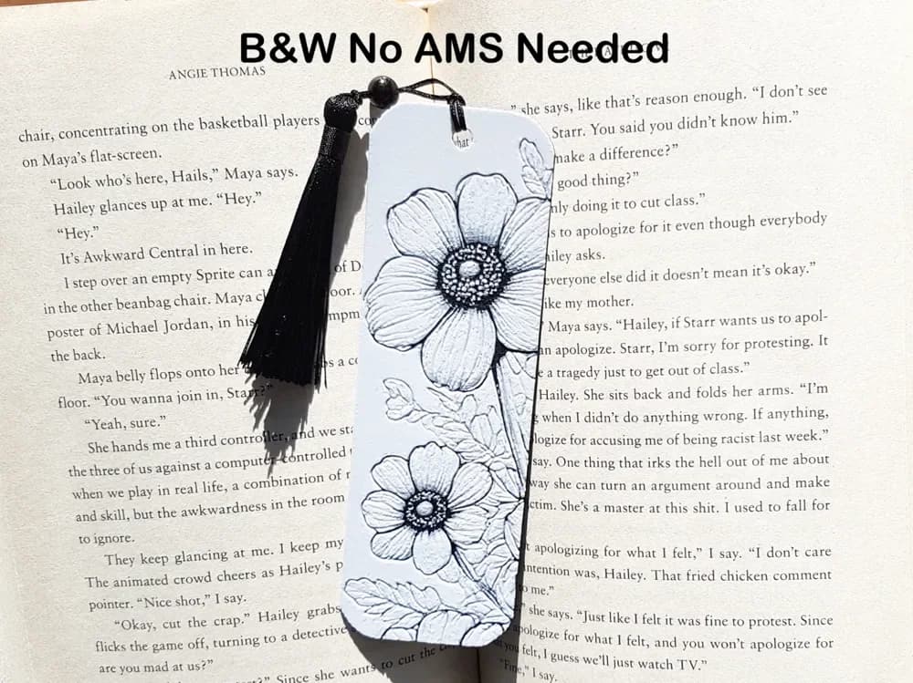 Bookmark, Flower Sketch, B&W by Dame Jo HueForge model: Bookmark, Flower Sketch, B&W by Dame Jo
