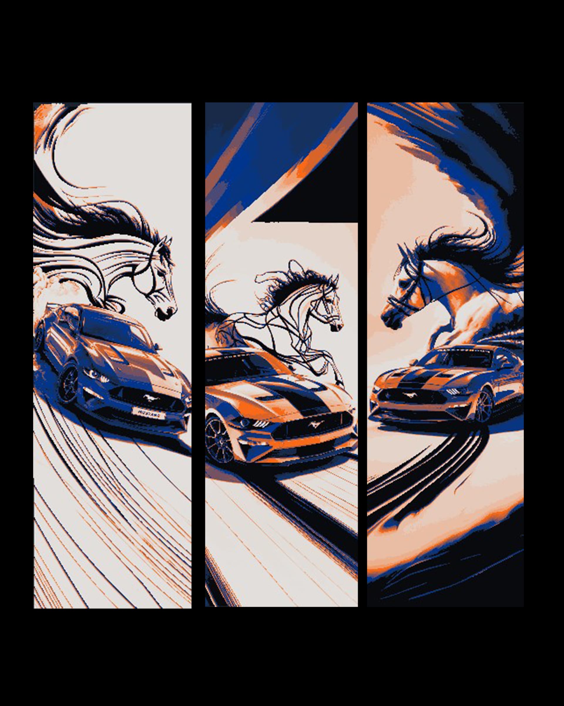 Fan Art Designs Celebrating the Ford Mustang - set of 3 bookmarks Fan Art Designs Celebrating the Ford Mustang - set of 3 bookmarks