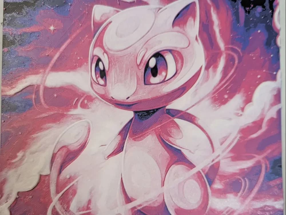 mew v6 pokemon by ZombiePaint3D HueForge model: mew v6 pokemon by ZombiePaint3D