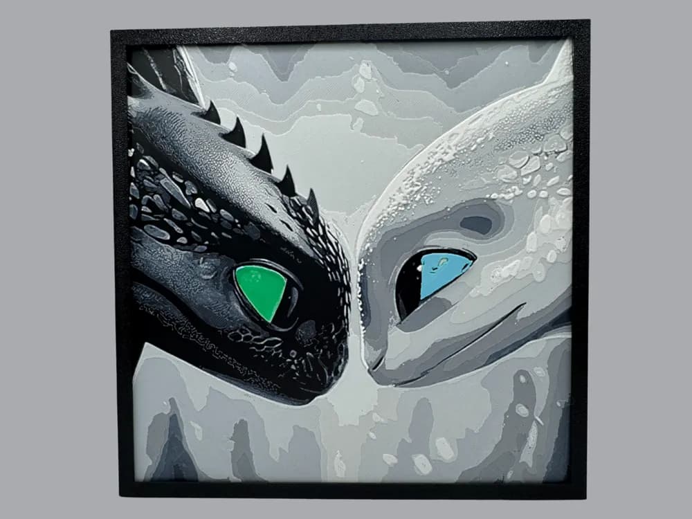 Toothless and Light Fury by Canadian Gamer HueForge model: Toothless and Light Fury by Canadian Gamer