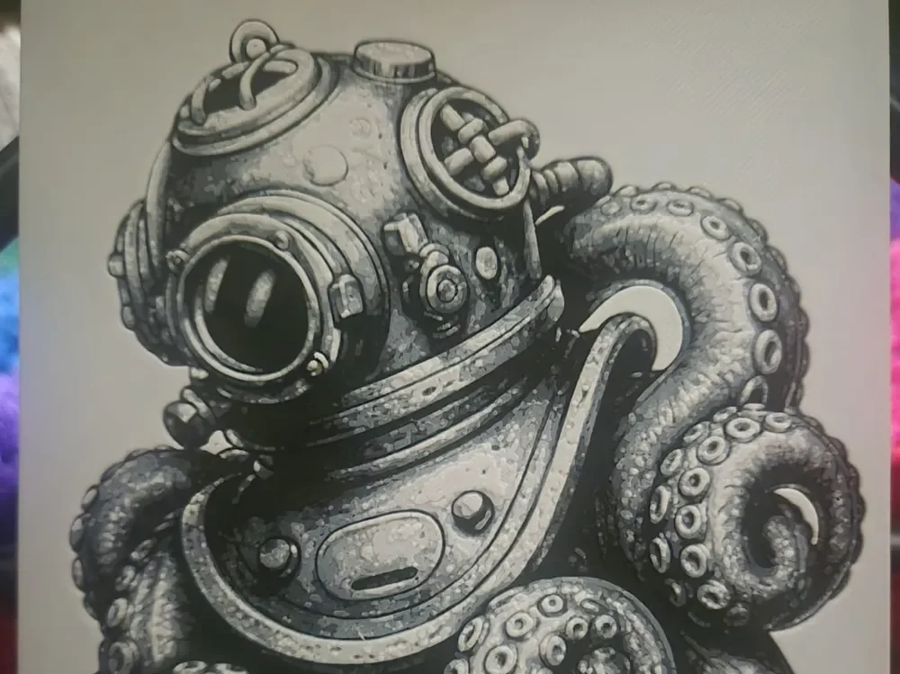 Octopus with divers helmet by Buntsta HueForge model: Octopus with divers helmet by Buntsta