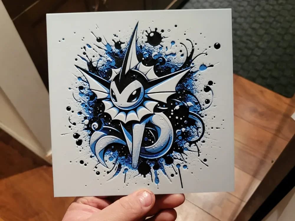 Graffiti Vaporeon Hueforge by 3Ree Printing HueForge model: Graffiti Vaporeon Hueforge by 3Ree Printing
