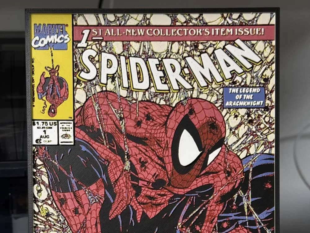 HueForge model: Spider-Man #1 (1990) Mcfarlane Cover Hueforge by Strata Prints