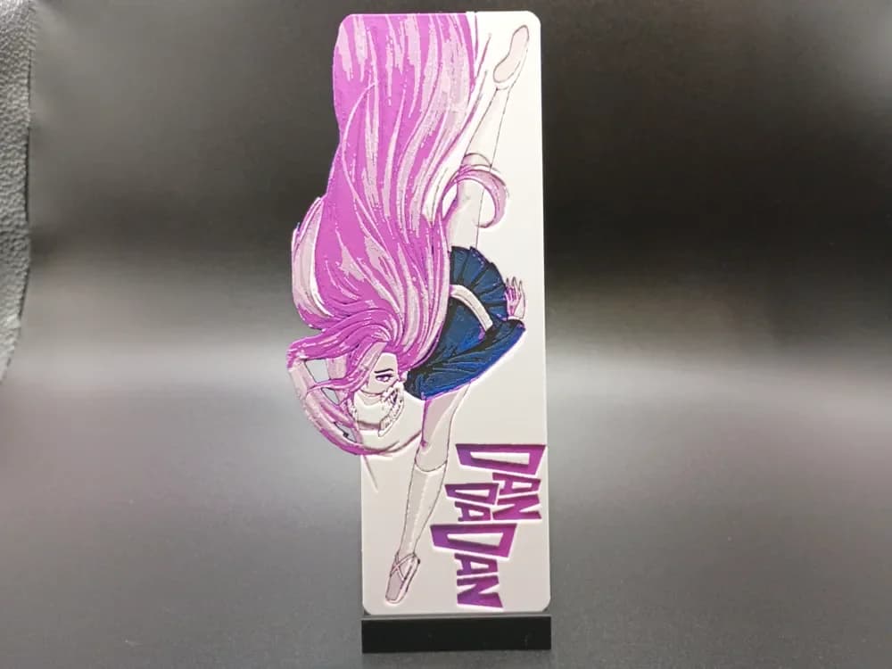 DanDaDan Aira Shiratori Bookmark by 3djd HueForge model: DanDaDan Aira Shiratori Bookmark by 3djd