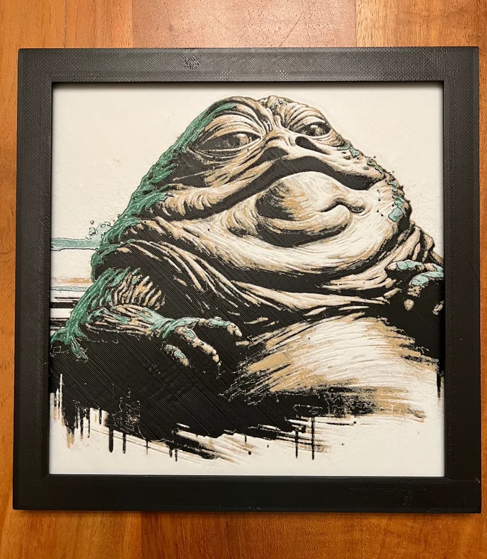 HueForge model: Jabba the Hutt by JustBe 3D Printing