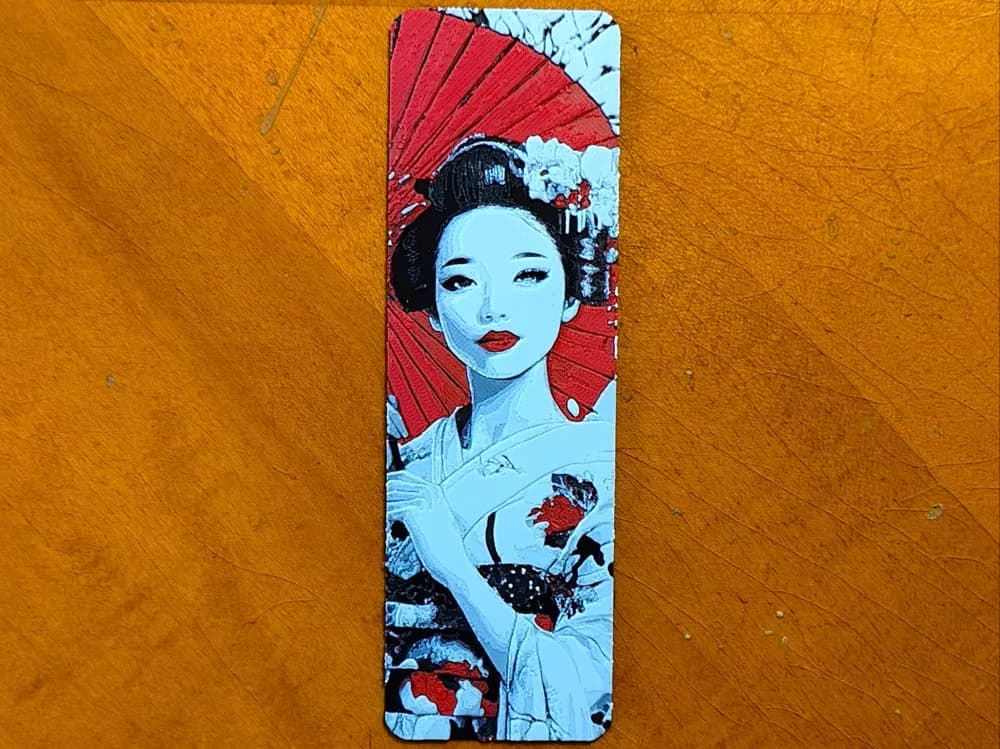 Geisha Bookmark - 4 Colours by Sarge HueForge model: Geisha Bookmark - 4 Colours by Sarge