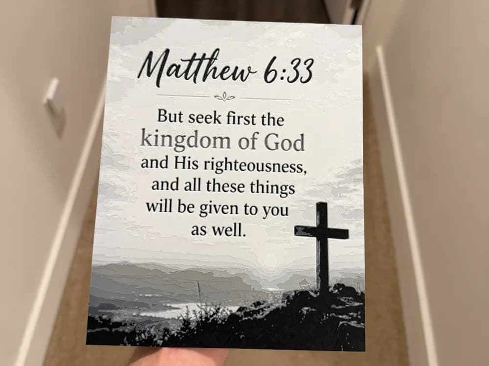Matthew 6:33 Verse Art Huefore by RP47 Designs HueForge model: Matthew 6:33 Verse Art Huefore by RP47 Designs