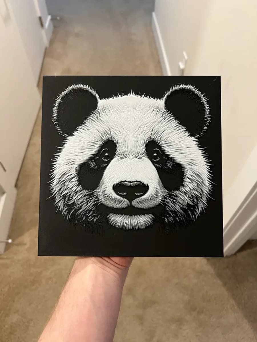 Panda Face Art Hueforge by RP47 Designs HueForge model: Panda Face Art Hueforge by RP47 Designs