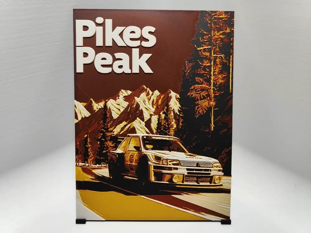 Pikes Peak Poster - Hueforge by BeaN HueForge model: Pikes Peak Poster - Hueforge by BeaN