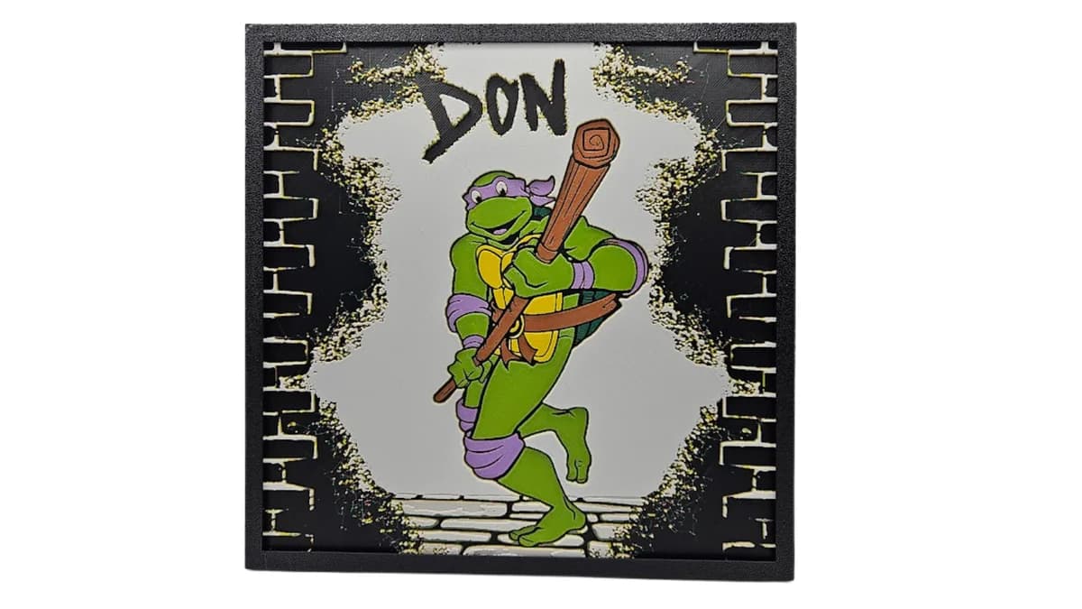 HueForge model: Donatello (Retro 1980s TMNT Hueforge) by BusyKikiBee