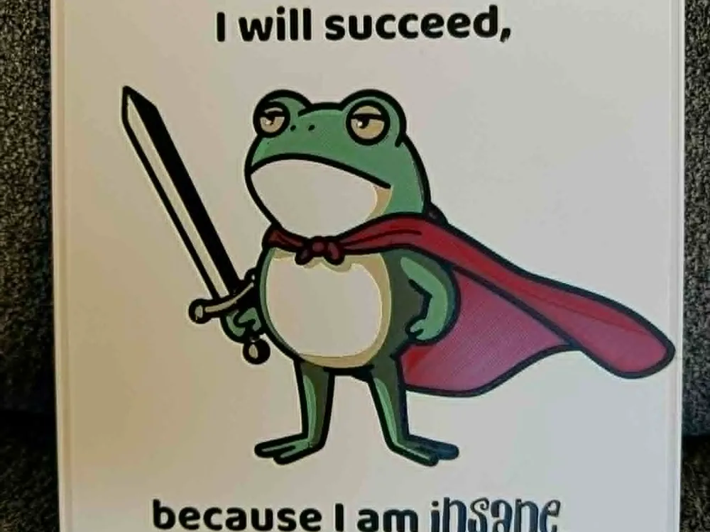 I will succeed because I'm insane -Frog Warrior 7c I will succeed because I'm insane -Frog Warrior 7c