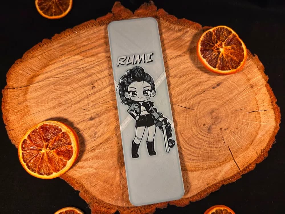 Rumi K-pop Demon Hunters bookmark by EternalDesigns3D HueForge model: Rumi K-pop Demon Hunters bookmark by EternalDesigns3D