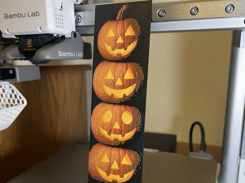 Halloween Jack o' Lantern Bookmark by 3D_Forged HueForge model: Halloween Jack o' Lantern Bookmark by 3D_Forged