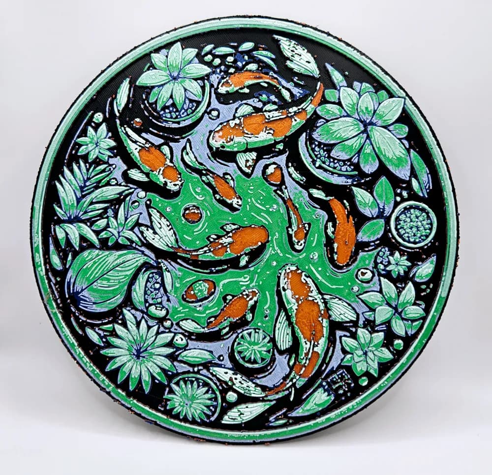 HueForge model: Koi Pond by BusyKikiBee