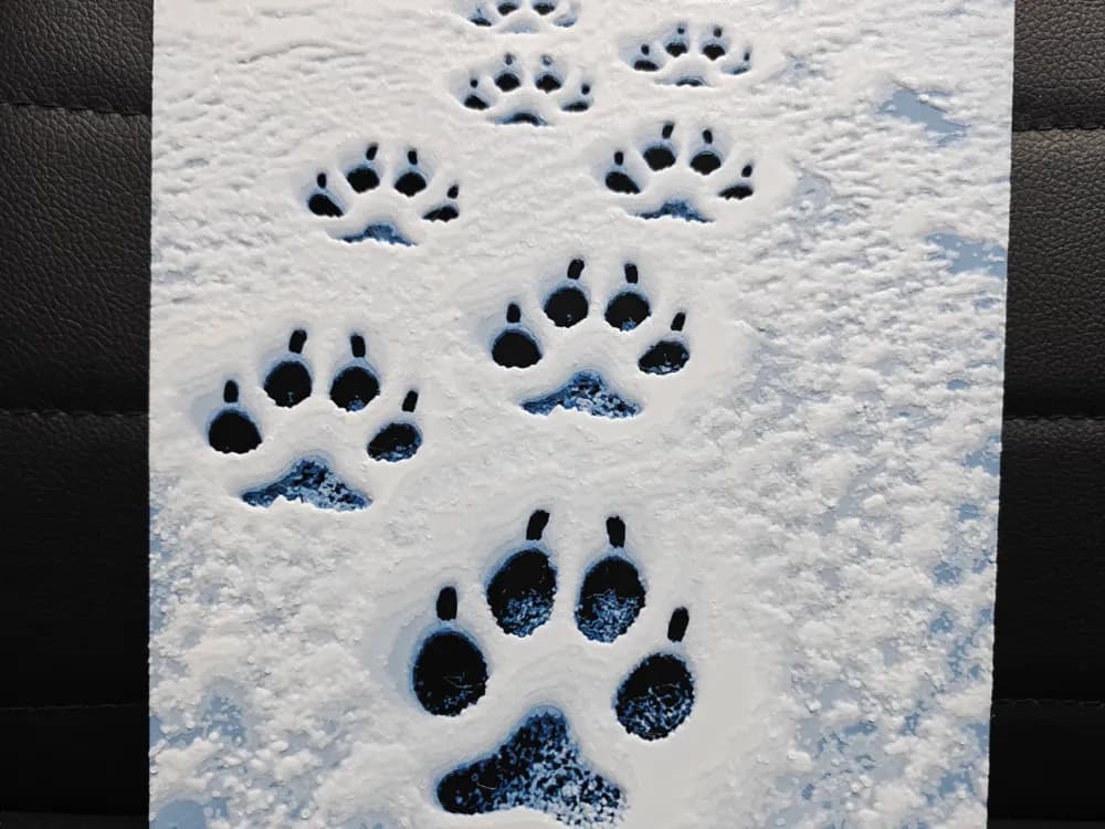 Paws in the Snow by TheHueforgeLady HueForge model: Paws in the Snow by TheHueforgeLady