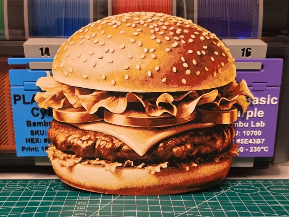 Hamburger - Hueforge Art by Lumpy3D HueForge model: Hamburger - Hueforge Art by Lumpy3D