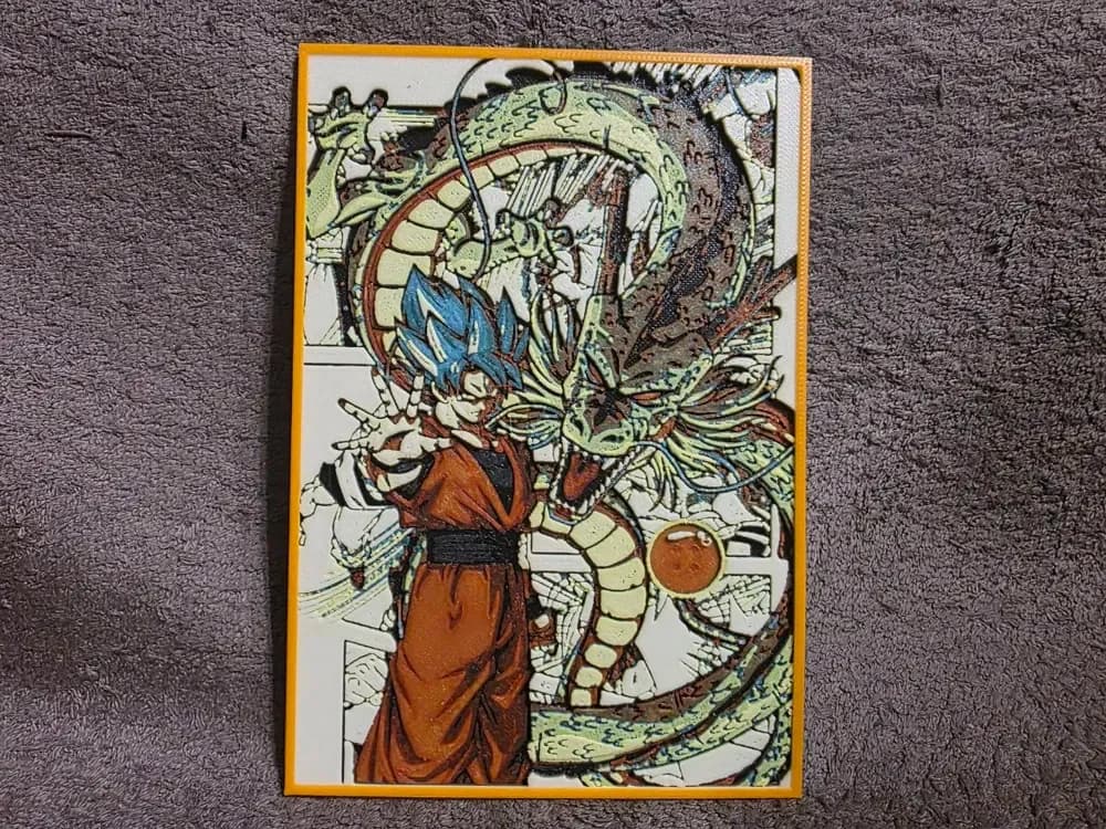 Dragon Ball - Son Goku and Shenron - HueForge by keko HueForge model: Dragon Ball - Son Goku and Shenron - HueForge by keko