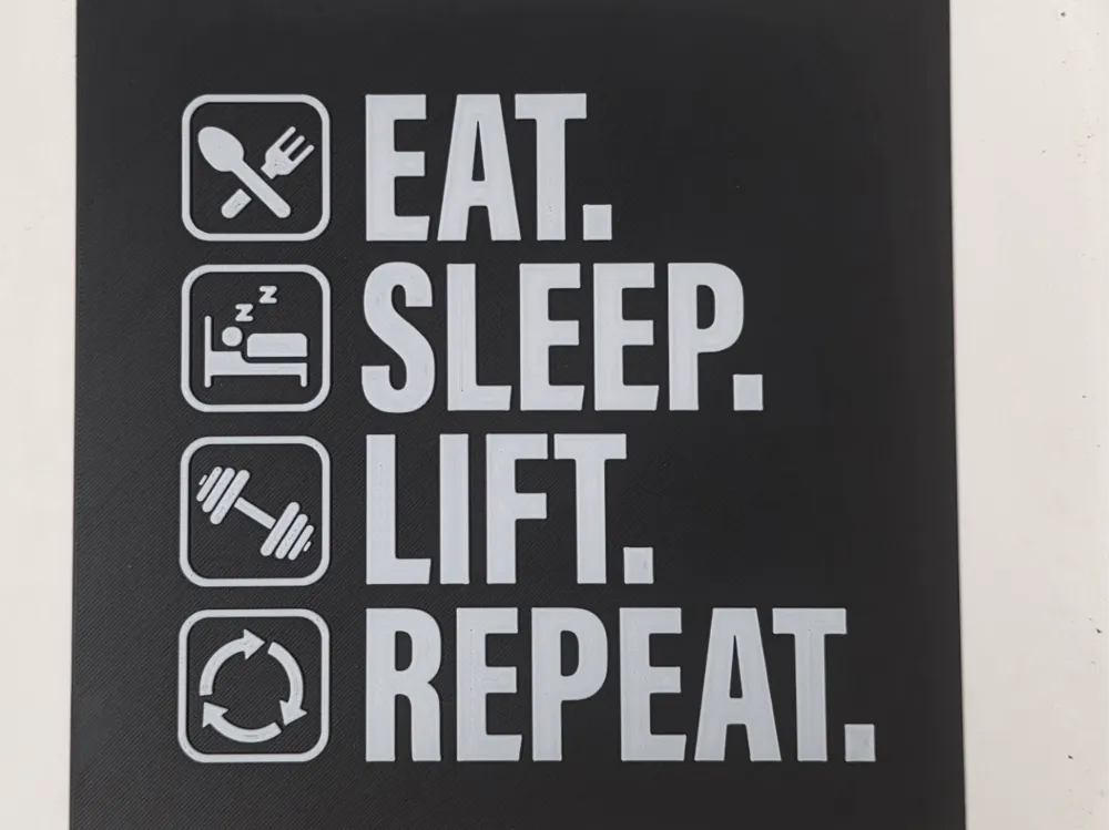 EAT SLEEP LIFT REPEAT Hueforge by Morganja HueForge model: EAT SLEEP LIFT REPEAT Hueforge by Morganja
