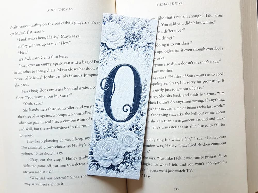 Bookmark, Monogram O, Floral Background, Hueforge Bookmark, Monogram O, Floral Background, Hueforge