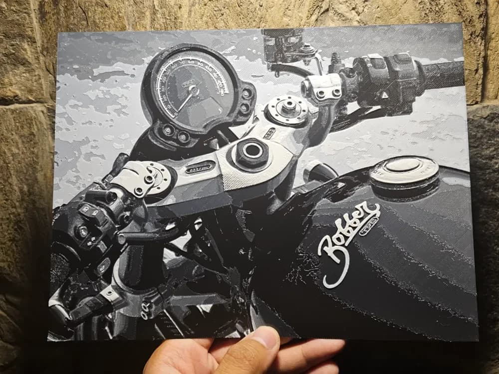 HueForge model: Triumph Bonneville Bobber TFC Close up Hueforge by Loki