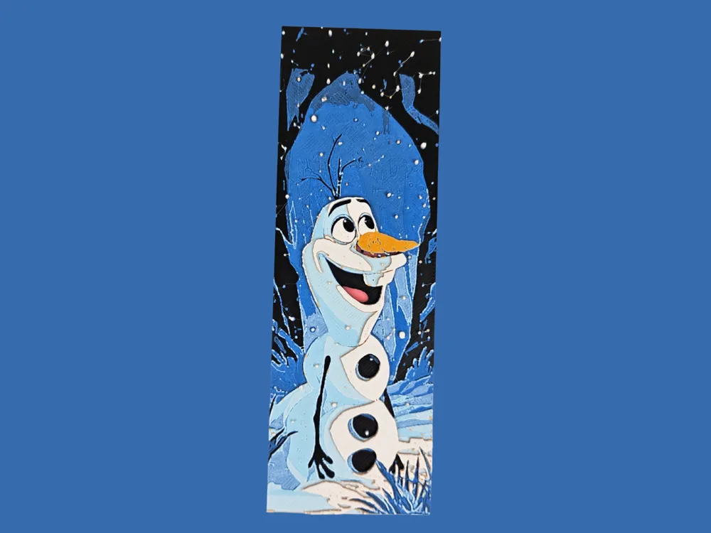 Olaf Bookmark by BusyKikiBee HueForge model: Olaf Bookmark by BusyKikiBee