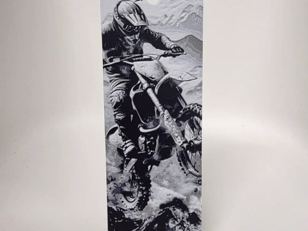 Motorbike Bookmark by Morganja HueForge model: Motorbike Bookmark by Morganja
