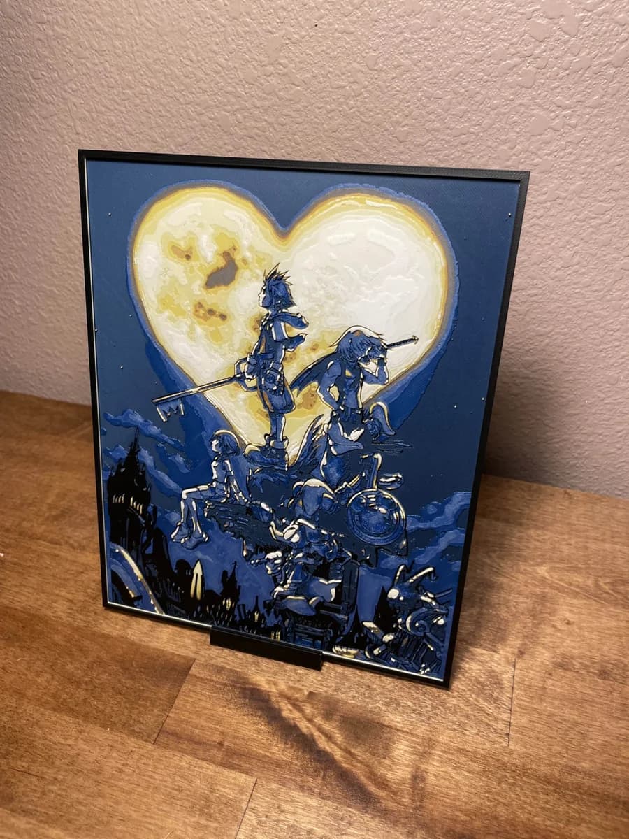 Kingdom Hearts - Game 1 Cover by Cloudy Nostalgia HueForge model: Kingdom Hearts - Game 1 Cover by Cloudy Nostalgia