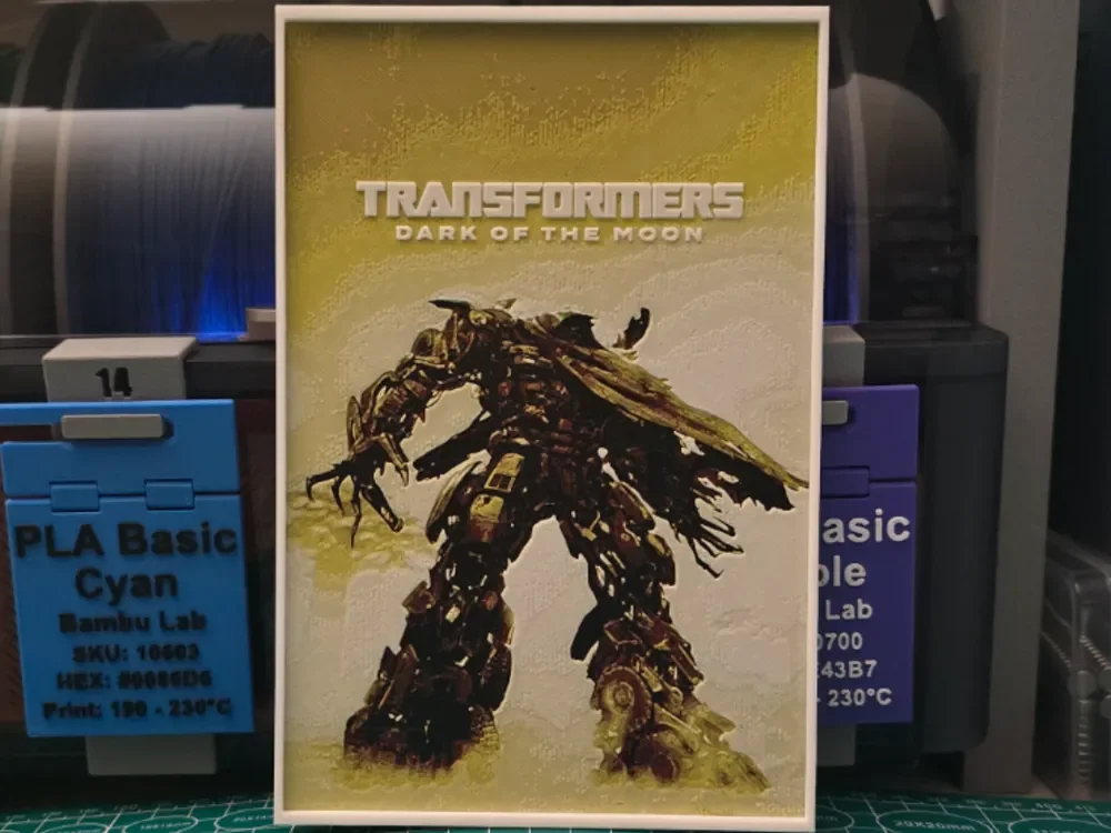 HueForge model: Transformers: Dark of the Moon Poster - Hueforge by Lumpy3D