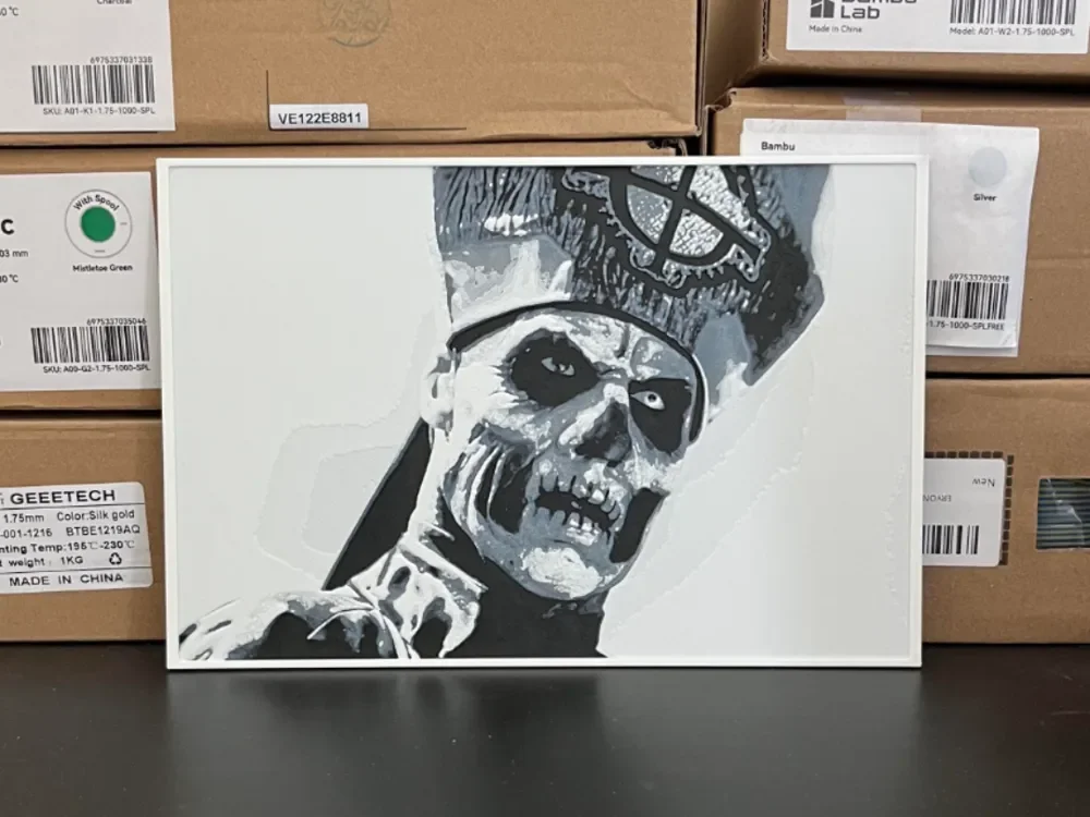Ghost - Papa Emeritus Hueforge by Estiv HueForge model: Ghost - Papa Emeritus Hueforge by Estiv