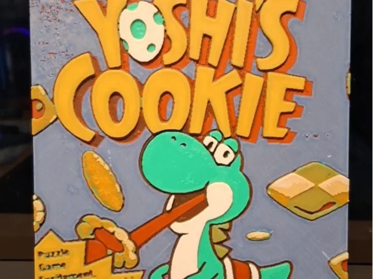 NES Yoshi Cookie game cover - Hueforge by 3dGlow HueForge model: NES Yoshi Cookie game cover - Hueforge by 3dGlow