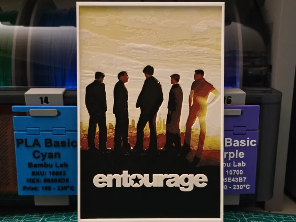 Entourage Poster - Hueforge Art by Lumpy3D HueForge model: Entourage Poster - Hueforge Art by Lumpy3D