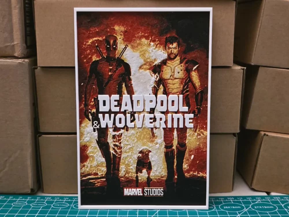 Deadpool and Wolverine Movie Poster - Hueforge Art by Lumpy3D HueForge model: Deadpool and Wolverine Movie Poster - Hueforge Art by Lumpy3D