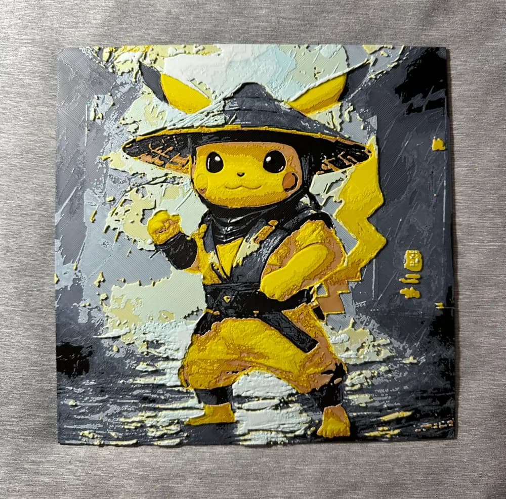 Pikachu as Raiden Hueforge by Hey Ben HueForge model: Pikachu as Raiden Hueforge by Hey Ben