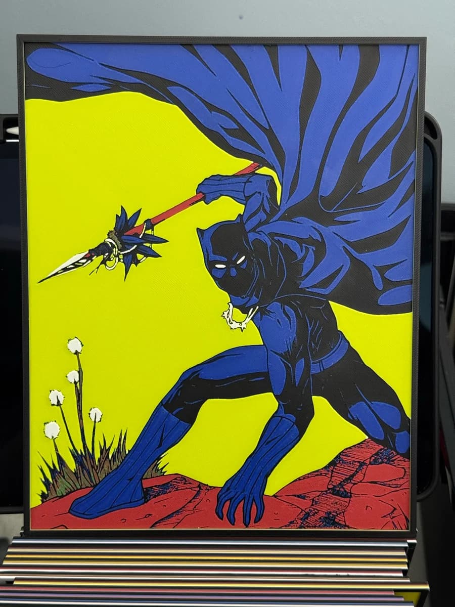 Classic Black Panther by Strata Prints HueForge model: Classic Black Panther by Strata Prints