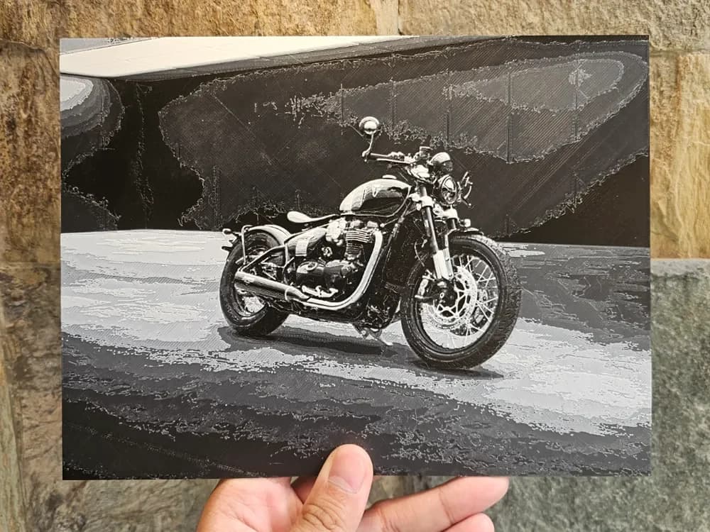 Triumph Bonneville Bobber TFC Hueforge by Loki HueForge model: Triumph Bonneville Bobber TFC Hueforge by Loki