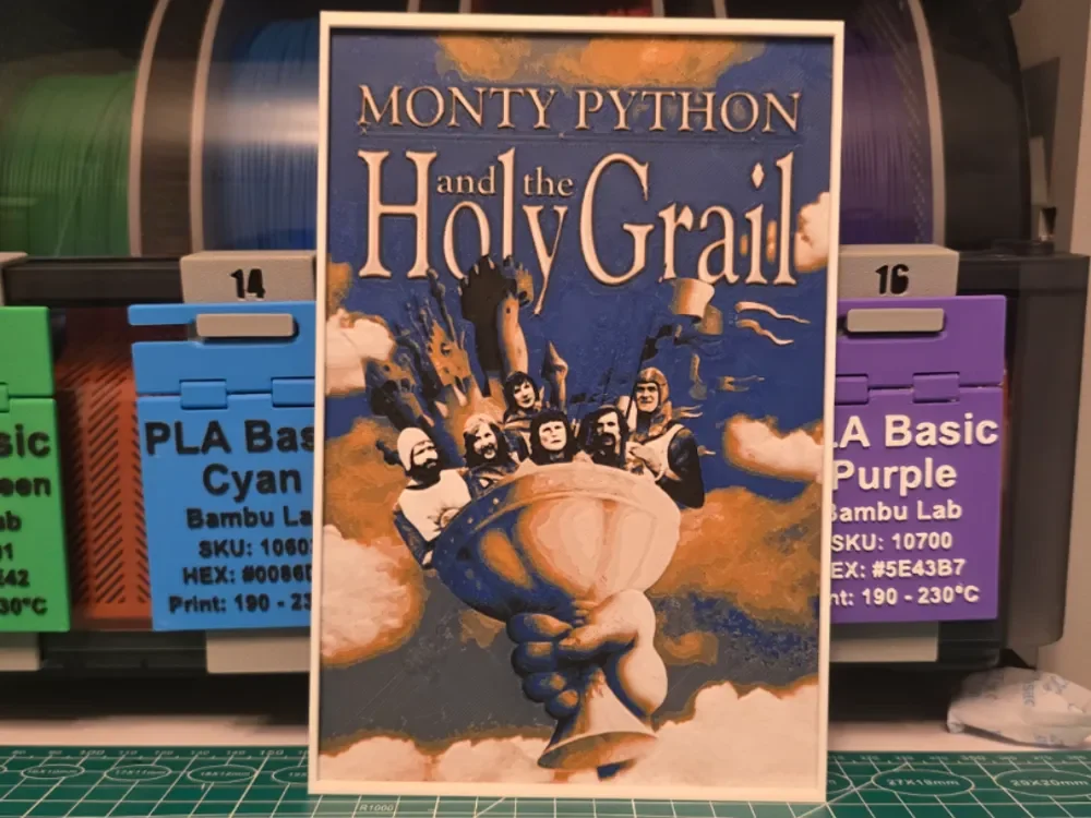 Monty Python and the Holy Grail Poster - Hueforge by Lumpy3D HueForge model: Monty Python and the Holy Grail Poster - Hueforge by Lumpy3D