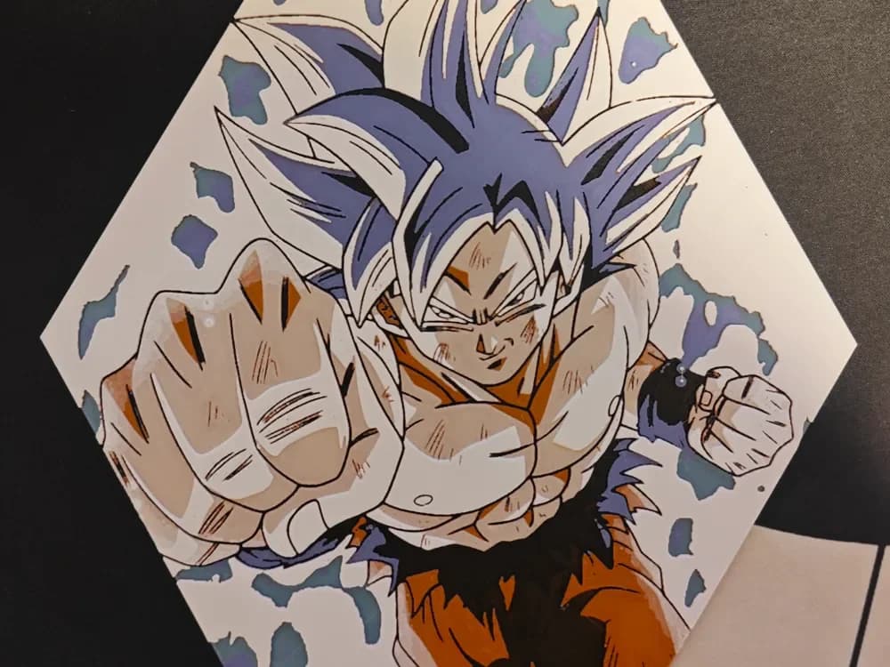 Hueforge Goku Ultra Instinct honeycomb mode by JGz3DMaker HueForge model: Hueforge Goku Ultra Instinct honeycomb mode by JGz3DMaker