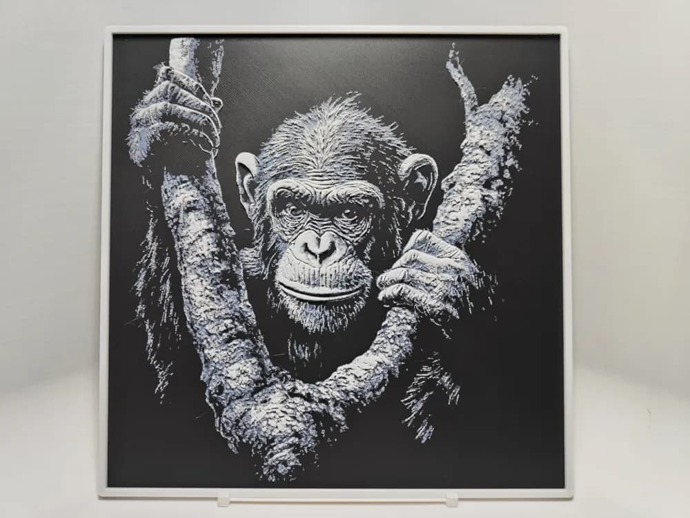 Chimpanzee - Hueforge by BeaN HueForge model: Chimpanzee - Hueforge by BeaN