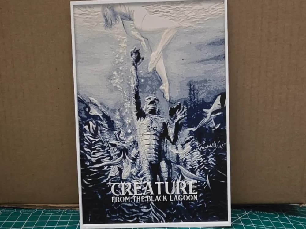 HueForge model: Creature from the Black Lagoon Poster - Hueforge by Lumpy3D