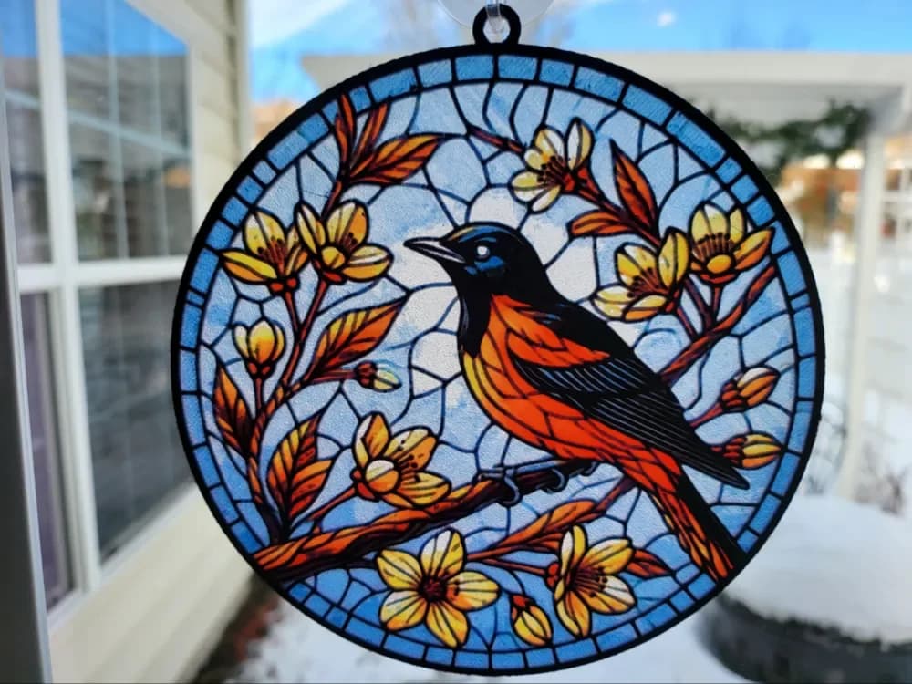 HueForge Stained-glass style Oriole by tlavedas HueForge model: HueForge Stained-glass style Oriole by tlavedas
