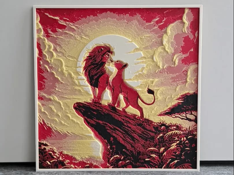 Disney Lion King Hueforge by RIVY3Dprint HueForge model: Disney Lion King Hueforge by RIVY3Dprint
