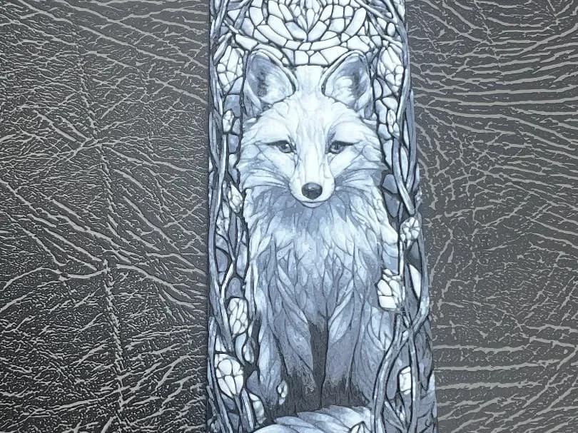 Crystal fox stained glass bookmark Crystal fox stained glass bookmark