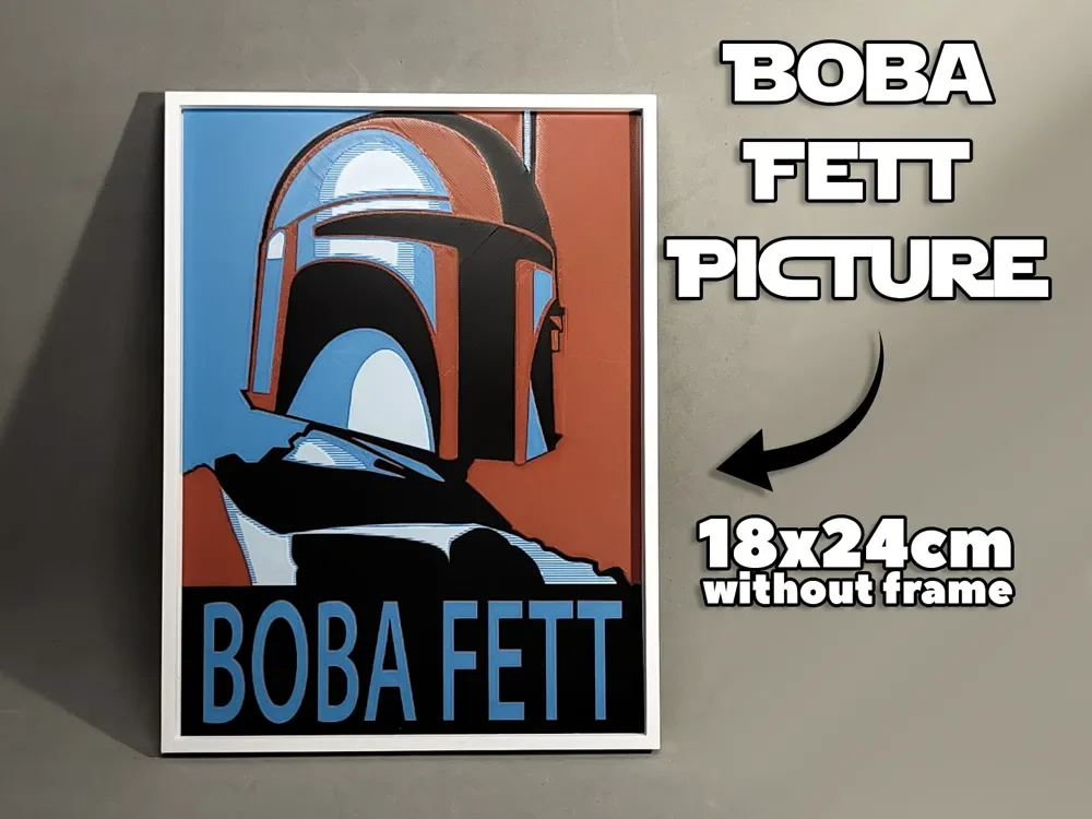 Inspered by Boba Fett 3D picture 18x24* Hueforge by Danz HueForge model: Inspered by Boba Fett 3D picture 18x24* Hueforge by Danz
