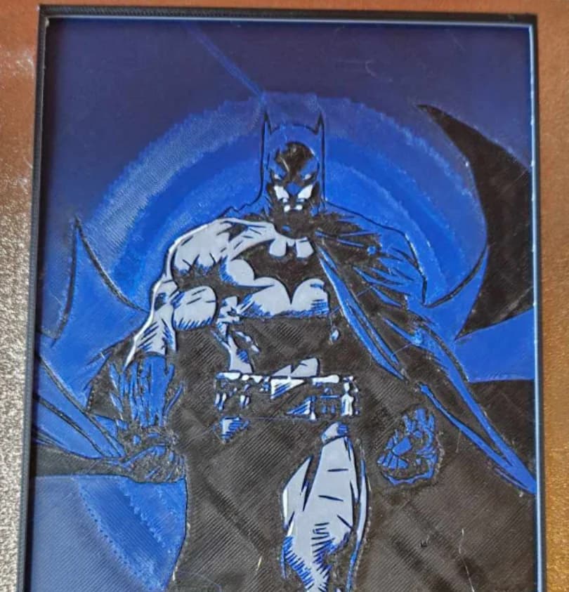 Batman Jim Lee Blue variation Hueforge by Dakiren HueForge model: Batman Jim Lee Blue variation Hueforge by Dakiren