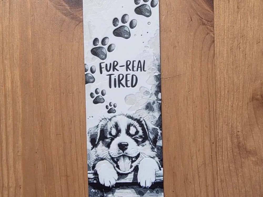 Fur Real Tired Bookmark by Morganja HueForge model: Fur Real Tired Bookmark by Morganja