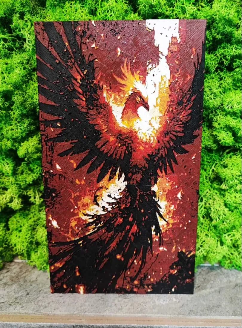 From the flames we rise by Garuda3D HueForge model: From the flames we rise by Garuda3D