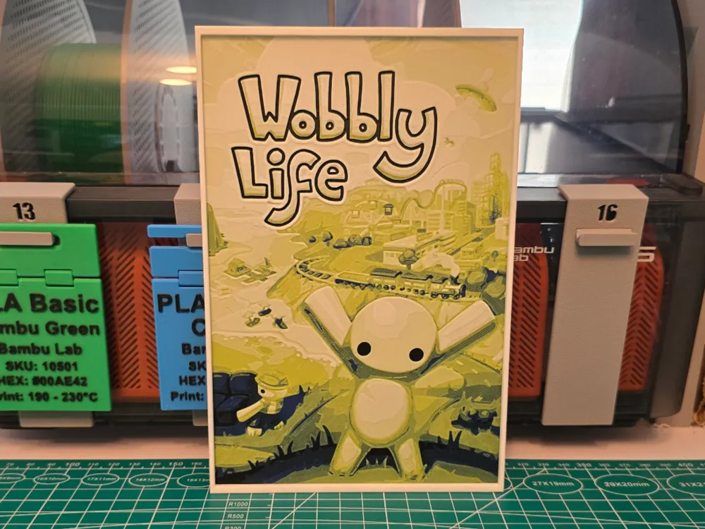 Wobbly Life Game Poster - Hueforge Art by Lumpy3D HueForge model: Wobbly Life Game Poster - Hueforge Art by Lumpy3D