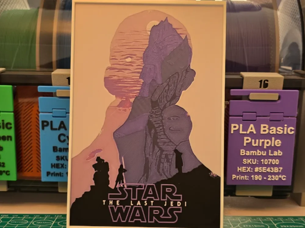 Star Wars: The Last Jedi Poster - Hueforge Art by Lumpy3D HueForge model: Star Wars: The Last Jedi Poster - Hueforge Art by Lumpy3D