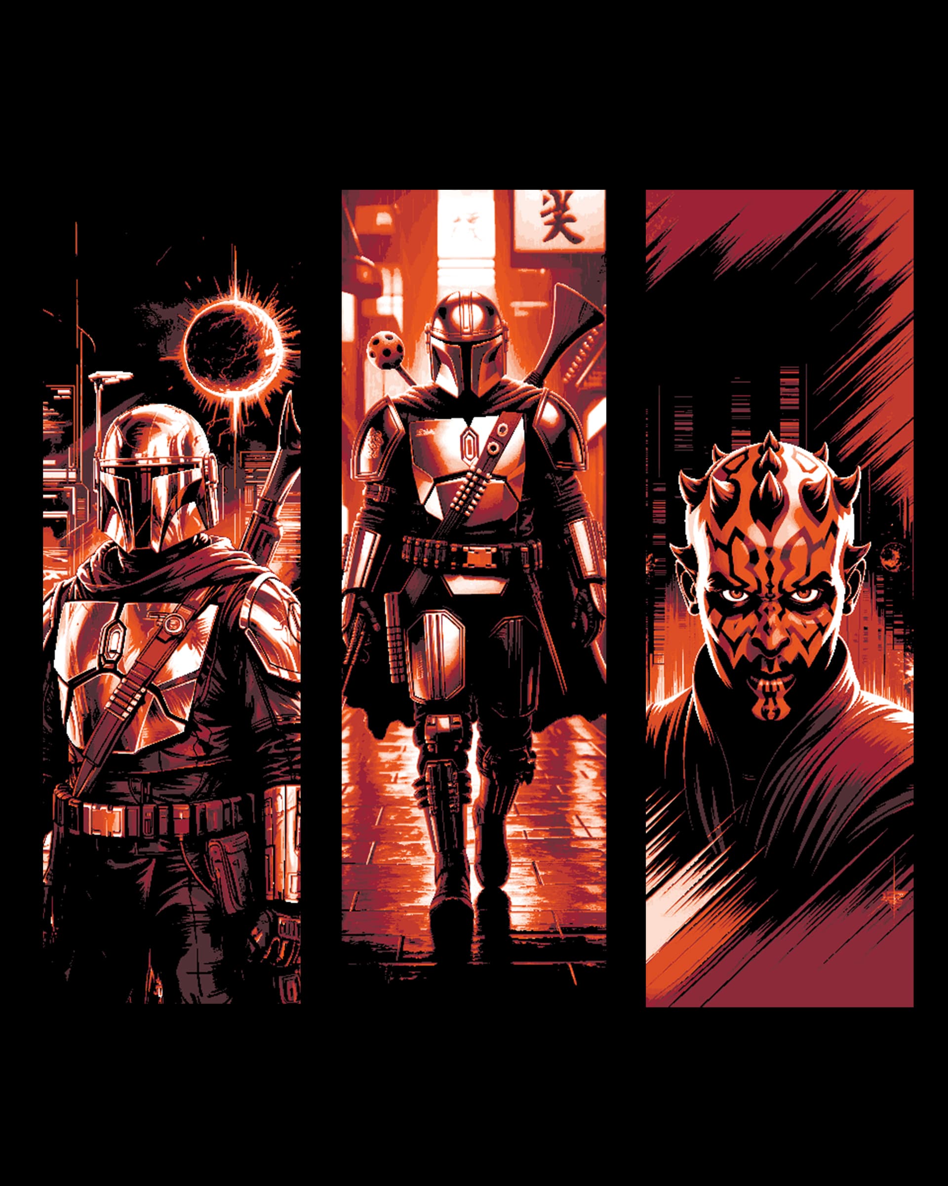 Fanart Star Wars Bookmarks - Darth Maul, Boba Fett and the Mandalorian by BooneCo3d HueForge model: Fanart Star Wars Bookmarks - Darth Maul, Boba Fett and the Mandalorian by BooneCo3d